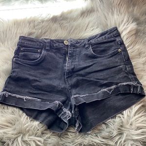 black ZARA denim shorts